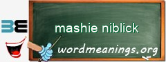 WordMeaning blackboard for mashie niblick